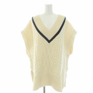 Spick&Span 20AW HAMILTONケーブルベスト ニット プルオーバー ウール ホワイト