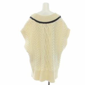 Spick&Span 20AW HAMILTONケーブルベスト ニット プルオーバー ウール ホワイト