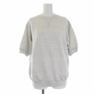 コットンカシミヤ裏毛クルーネックショートスリーブ プルオーバー スウェット トレーナー 半袖 ロゴ刺繍 2 M グレー 6517-299-0621