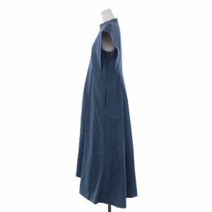 ADORE 20SS バスケットエンブロイダリーワンピース ノースリーブ ロング 38 M 青 ブルー