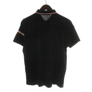 BALLY ポロシャツ 半袖 コットン ロゴ M 黒 ブラック 赤 レッド