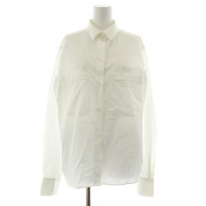 ワイシャツ ドレスシャツ 刺繍 長袖 38 M 白 ホワイト