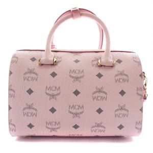 MCM ヴィセトス 2WAY ハンドバッグ ロゴ PVCレザー ピンク
