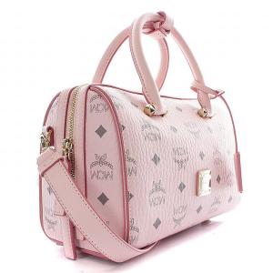 MCM ヴィセトス 2WAY ハンドバッグ ロゴ PVCレザー ピンク