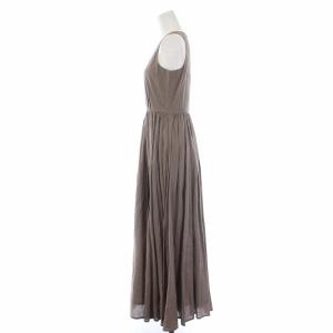 MARIHA 夏のレディドレス ノースリーブマキシワンピース ロング 茶 ブラウン