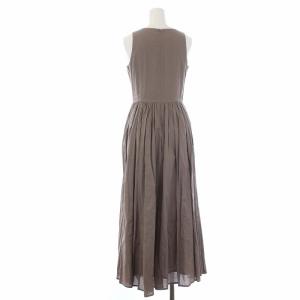 MARIHA 夏のレディドレス ノースリーブマキシワンピース ロング 茶 ブラウン