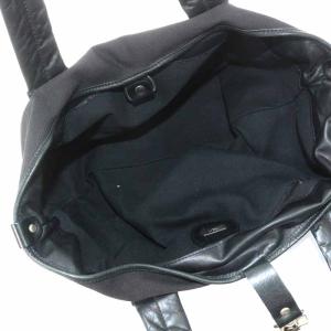 Chloe トートバッグ ハンドバッグ キャンバス ロゴプリント ロゴチャーム チェーン 黒 ブラック