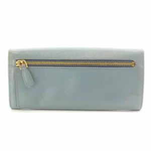 PRADA 長財布 小銭入れ リボン サフィアーノレザー 水色