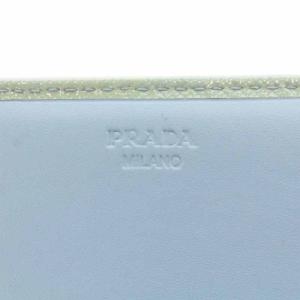 PRADA 長財布 小銭入れ リボン サフィアーノレザー 水色