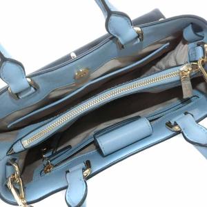 MICHAEL KORS GRAMERCY ハンドバッグ ショルダーバッグ 2way レザー 南京錠 ネイビー ライトブルー