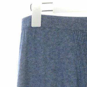 JURGEN LEHL ニットスカート フレアスカート ロング ウール混 M ネイビー