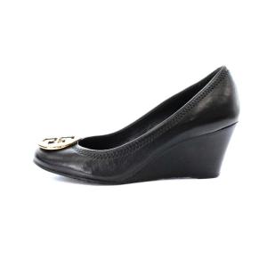 TORY BURCH パンプス レザー ウェッジソール 22.0cm 黒 ブラック 50008644