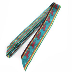 ツイリー スカーフ ホース柄 シルク100% フランス製 マルチカラー