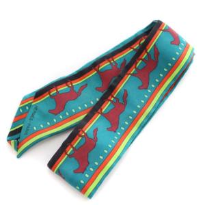 HERMES ツイリー スカーフ ホース柄 シルク100% フランス製 マルチカラー
