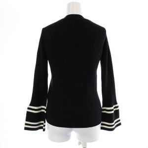 Diagram GRACE CONTINENTAL 18AW カーディガン リブニット 薄手 ウール 36 ホワイト ブラック