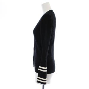 Diagram GRACE CONTINENTAL 18AW カーディガン リブニット 薄手 ウール 36 ホワイト ブラック