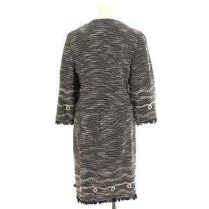 Grace Class スーツ セットアップ スカート ひざ丈 フリンジ ノーカラー 36 ブラック