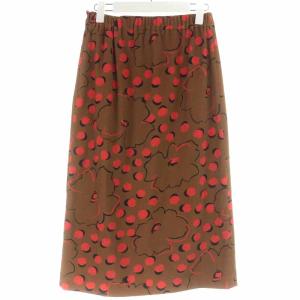 Diagram GRACE CONTINENTAL 19AW タイトスカート ロング 花柄 総柄 スリット 36 S 茶 ブラウン 赤 レッド