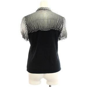 LANVIN COLLECTION カットソー 半袖 チェック リボン F ブラック