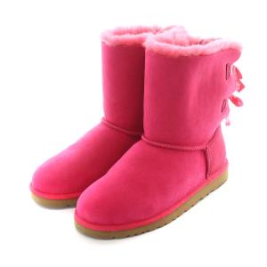 UGG australia ベイリーボウ ショートブーツ ムートン リボン 24.0cm ピンク