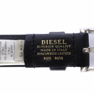 DIESEL BOCOW-0DAHM ベルト スタッズ レザー イタリア製 90/36 黒 ブラック