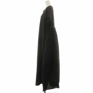 CLANE 21AW BACK FRILL ONE PIECE ワンピース ロング マキシ 半袖 F 黒 ブラック 11112-5022