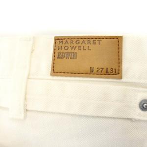 MARGARET HOWELL EDWIN コラボ デニムパンツ ボタンフライ シンチバック 27 ホワイト