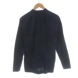 HOMME PLISSE ISSEY MIYAKE バンドカラーシャツ 長袖 コットン 2 M 紺 ネイビー