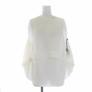 21SS Circle Knit Stretch PLEATS カットソー ノースリーブ ホワイト