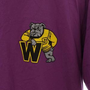 Shinzone ブルドック ロゴ Tシャツ カットソー プリント クルーネック 丸首 半袖 F パープル