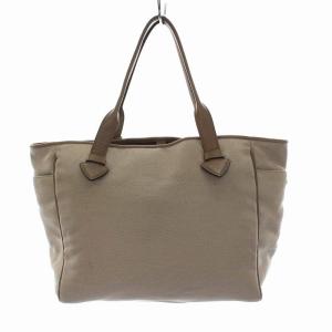 LOEWE ヘリテージ スモール トートバッグ キャンバス レザー ベージュ ブラウン