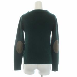 PRADA 2010年製 ニットカーディガン 長袖 エルボーパッチ カシミヤ 38 M 緑 グリーン