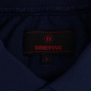 BRIEFING GOLF ポロシャツ 半袖 総柄 ロゴ L 紺 ネイビー BRG183202
