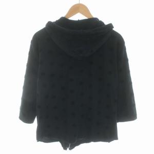 COMME des GARCONS HOMME PLUS AD2011 パーカー ジップアップ 七分袖 ドット柄 M 黒 ブラック PI-T028