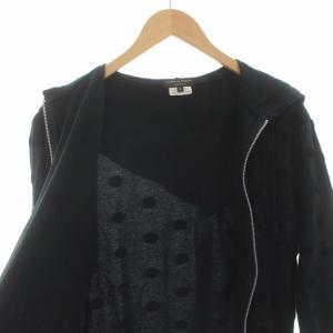 COMME des GARCONS HOMME PLUS AD2011 パーカー ジップアップ 七分袖 ドット柄 M 黒 ブラック PI-T028