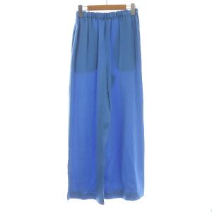 ANAYI 21SS ワイドパンツ イージー サテン 38 M 青 ブルー