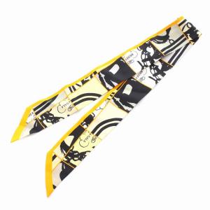 HERMES ツイリー EN DESORDRE 無秩序 スカーフ シルク イエロー