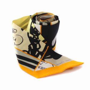 HERMES ツイリー EN DESORDRE 無秩序 スカーフ シルク イエロー