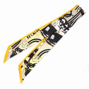 ツイリー スカーフ En Desordre 無秩序 シルク イエロー ブラック