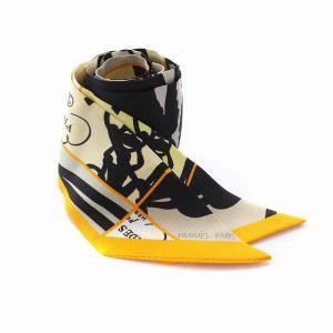 HERMES ツイリー スカーフ En Desordre 無秩序 シルク イエロー ブラック