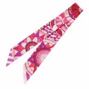 ツイリー スカーフ Compass Rose Fuschia ローズコンパス シルク ピンク