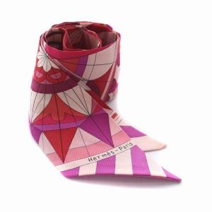 HERMES ツイリー スカーフ Compass Rose Fuschia ローズコンパス シルク ピンク