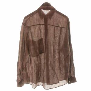 AURALEE 18SS SUPER LIGHT CHECK BIG SHIRTS カジュアルシャツ コットン チェック 長袖 3 L 茶