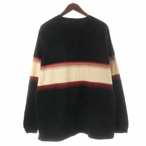 REMI RELIEF トレーナー スウェット プルオーバー コットン 総柄 長袖 ブラック