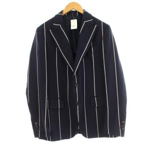 Gabriele Pasini GF13473 スーツ セットアップ ストライプ 背抜き ジャケット スラックス 48 ネイビー