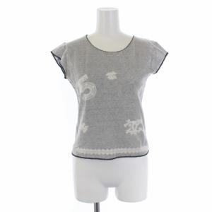 カットソー プルオーバー 半袖 N°5 ココマーク レース シアー  38 白 黒