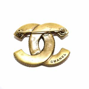 CHANEL ココマーク ブローチ ビジュー ビーズ 00A ブラウン