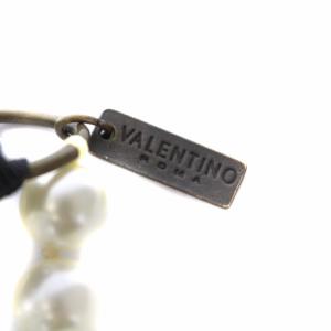 VALENTINO ROMA ネックレス ペンダント パール リボン 白 ホワイト 黒 ブラック
