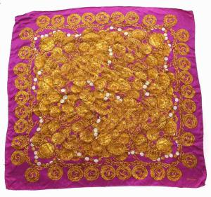 スカーフ 31 RUE CAMBON 総柄 紫 パープル ゴールド