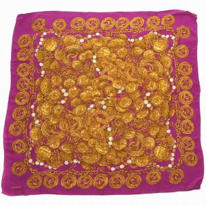 CHANEL スカーフ 31 RUE CAMBON 総柄 紫 パープル ゴールド